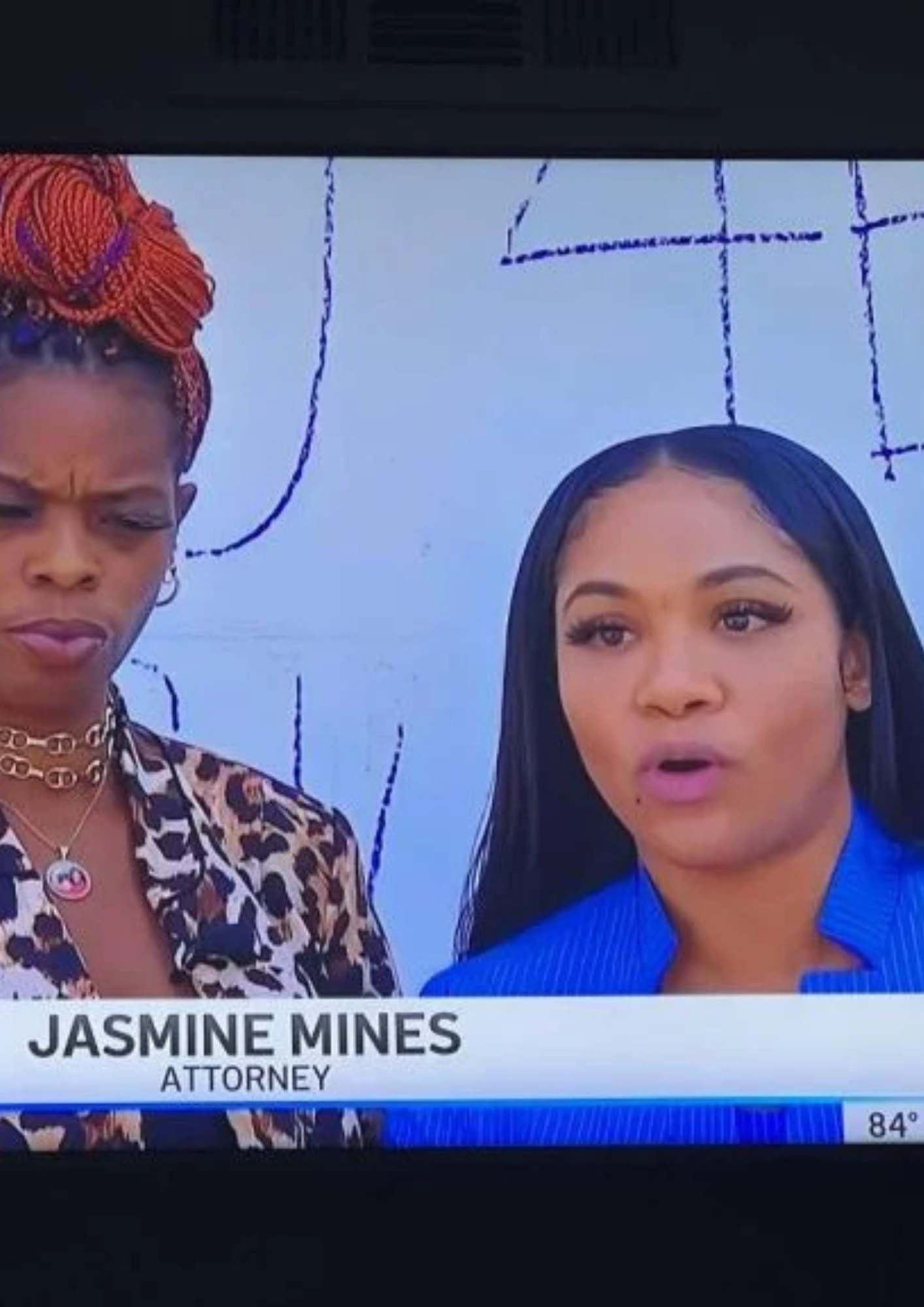 Attorney Jasmine Mines interviewed on local television news