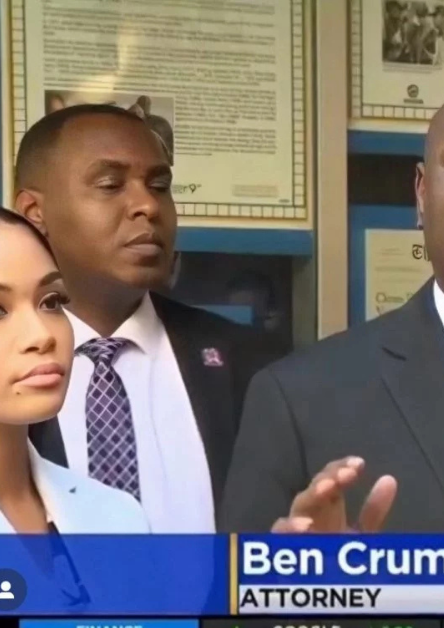 Attorney Jasmine Mines at a press conference covered on television